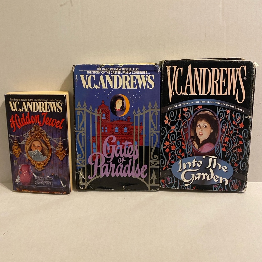 VC Andrews: Hidden Jewel, Gates of Paradise, and Into the Garden HC PB Lot VG DJ